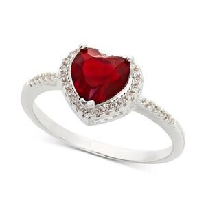 Pavé & Heart Crystal Halo Ring